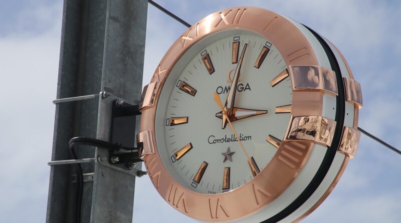 zermatt, the alps, clock, watch, nature, clock face, railway, railway station, time, time measurement, hours, design, style, hands of the clock, time watch, tips, golden watch, passing time, switzerland, symbol, omega, mark, sky, outside, shine