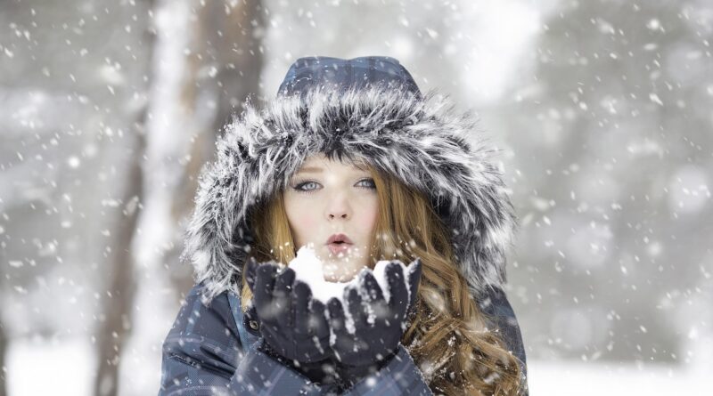 woman, snow, blow, winter, snowing, snowfall, cold, beautiful, pretty, girl, female, pose, nature, outdoors, portrait
