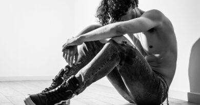 lonely, man, sitting, resting, shirtless, skin, alone, body, jeans, denim pants, sneakers, fashion, men's fashion, portrait, black and white, young man, model, modeling, pose, posing, monochrome, man, man, man, man, man, alone