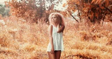 girl, short dress, model, fashion, style, hairstyle, stylish woman, woman, young, female, outdoors, countryside, modeling, pose, posing