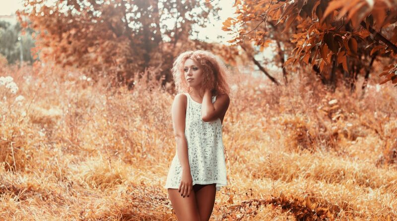 girl, short dress, model, fashion, style, hairstyle, stylish woman, woman, young, female, outdoors, countryside, modeling, pose, posing