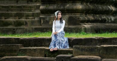 woman, portrait, model, fashion, temple, pose, style, makeup, cambodian, ancient, battambang, nature, hall, asian, costume, sitting, stone, tourist, east asia, cultural