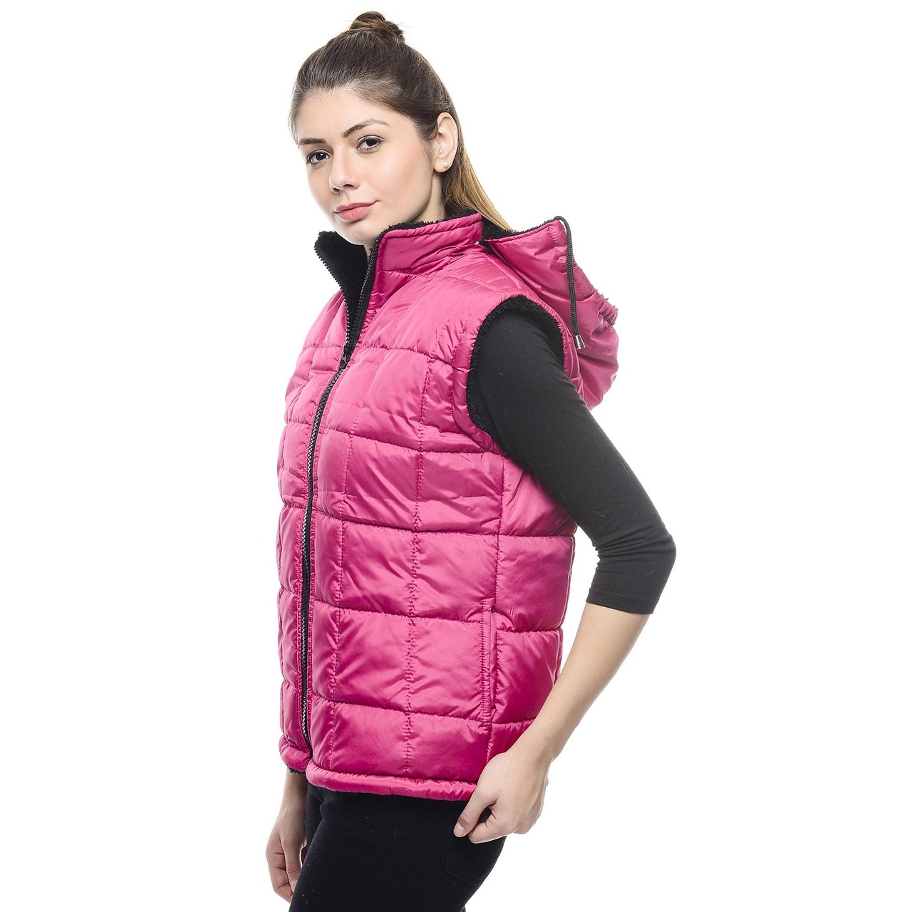 casual, fashion, model, person, style, stylish, vest, wear, winter jacket, woman