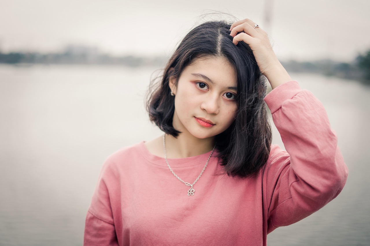 woman, model, casual, short hair, necklace, style, happy, portrait