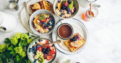 food, breakfast, table, healthy, green, milk, honey, waffles, fruits, berries, strawberries, blueberries, breakfast, breakfast, breakfast, breakfast, breakfast