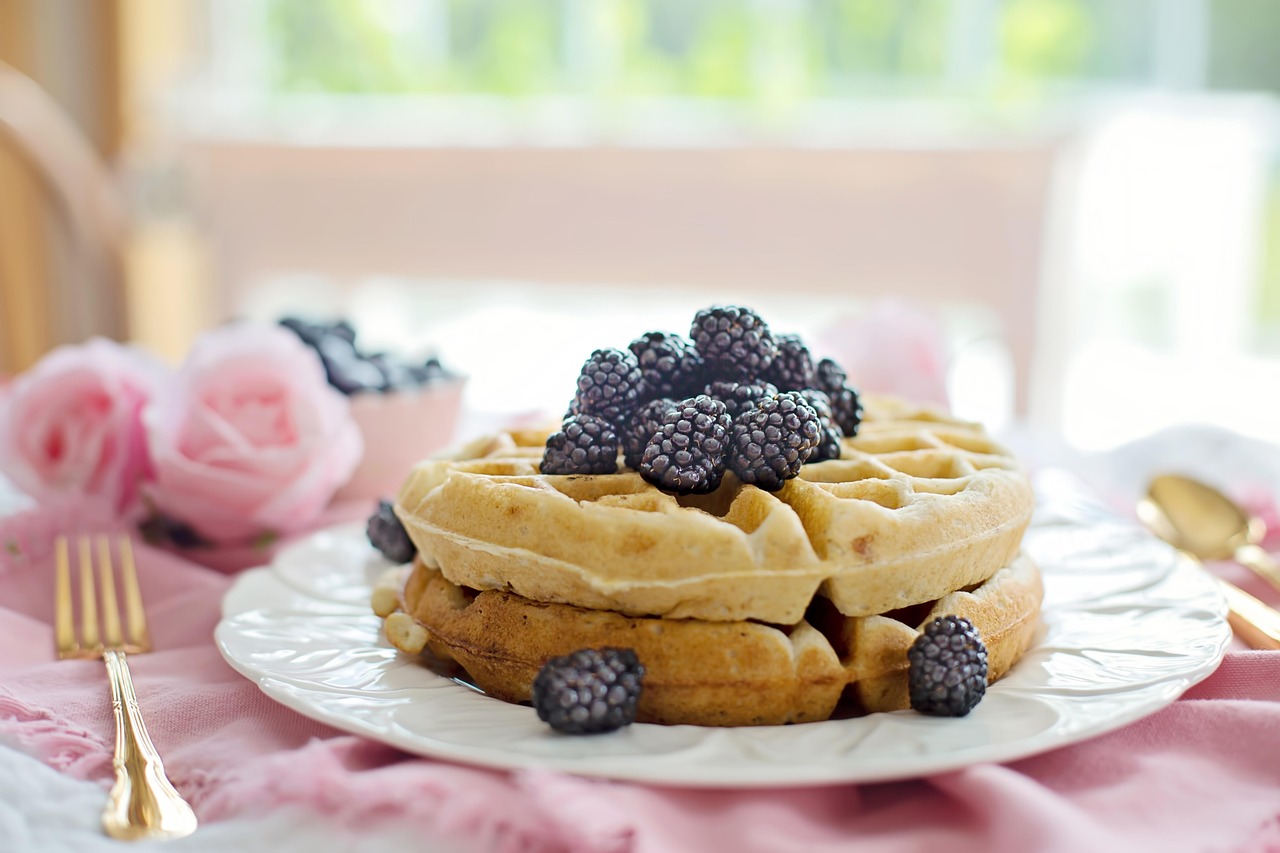 waffles, breakfast, morning, berries, blackberries, food, sweet, tasty, delicious, belgian, fresh, waffles, waffles, waffles, waffles, waffles, breakfast, breakfast, breakfast