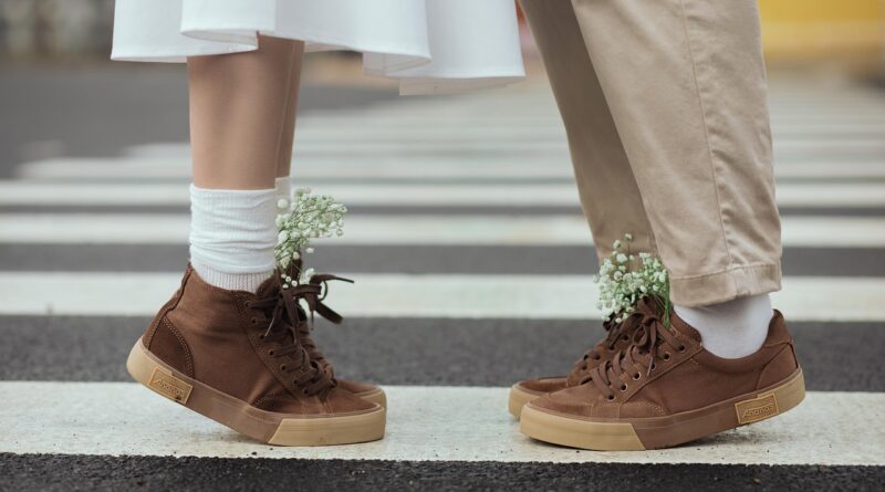 shoes, couple, road, footwear