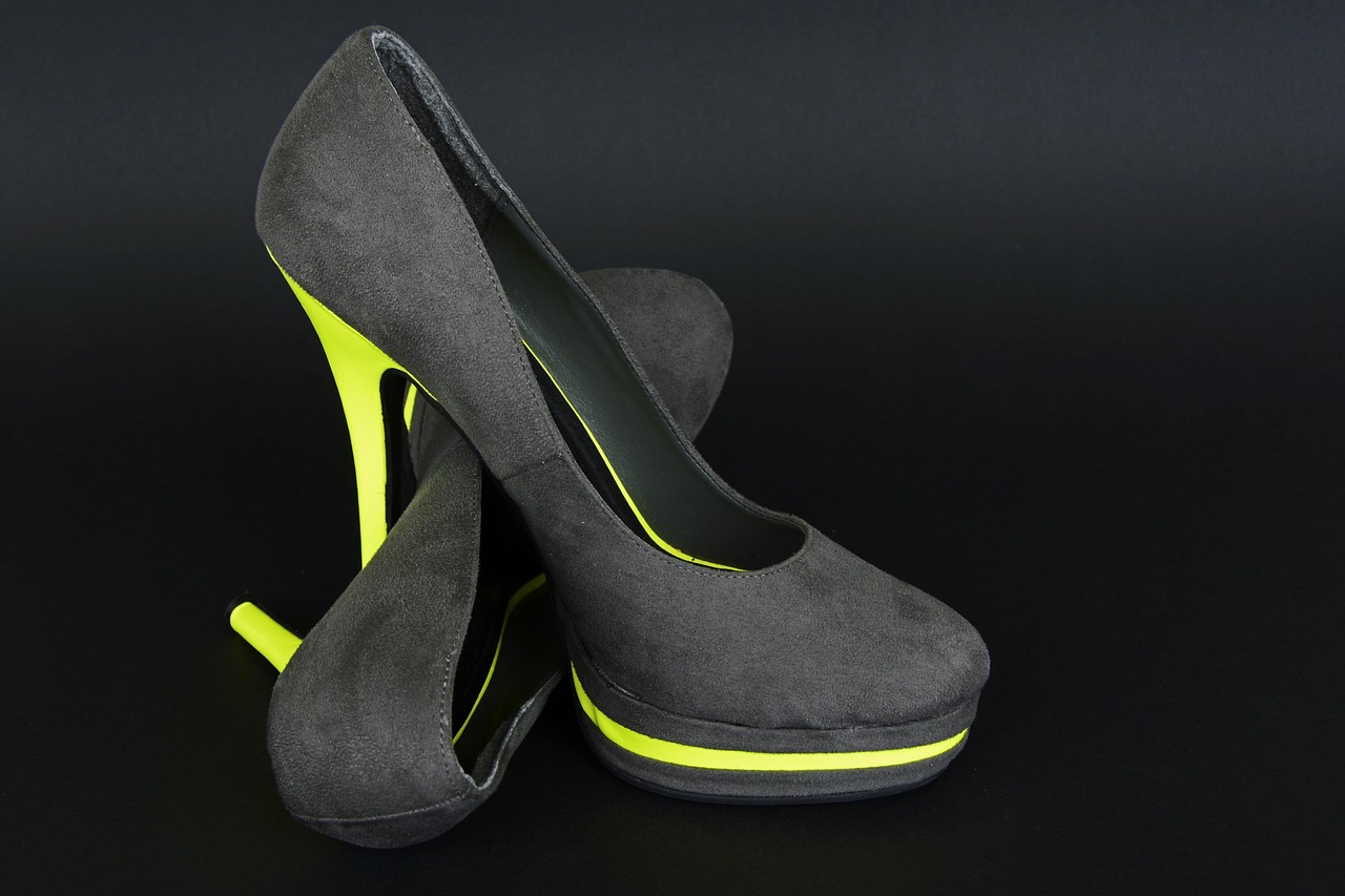 high heels, shoes, gray, neon yellow, high, pumps, woman, women's shoe, elegant, fashion, modern, fashionable, high heels, high heels, high heels, high heels, high heels, shoes, shoes
