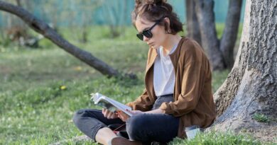girl, book, sunglasses, casual, reading, sitting, grass, park, relaxation, spring, lifestyle, root, tree, snapshot, nature, recreation, lecture, culture, young, free time