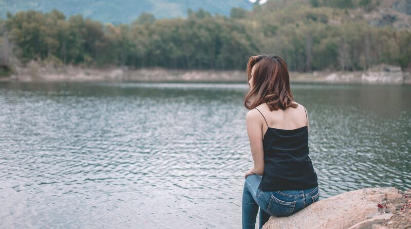 woman, lake, nature, sad, alone, portrait, sad girl, girl, water, relaxing, thingking